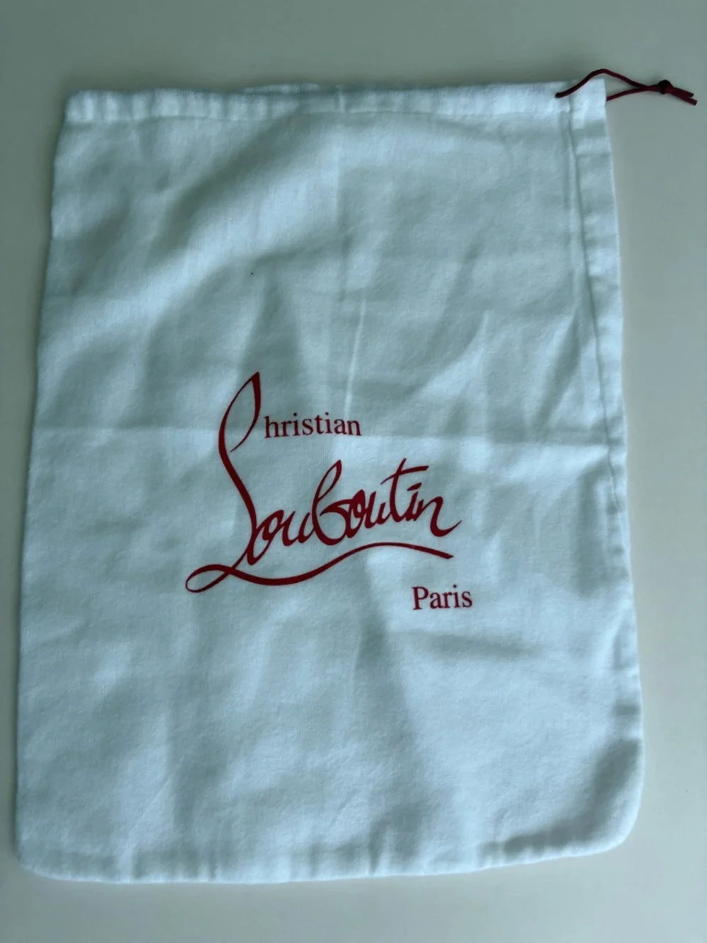 Christian Louboutin White Dust Bag with Red Logo